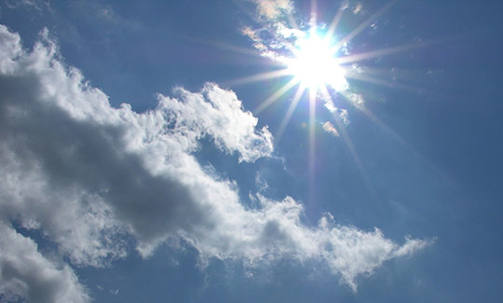 sun and clouds in sky