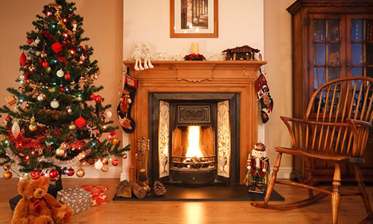 fireplace in living room